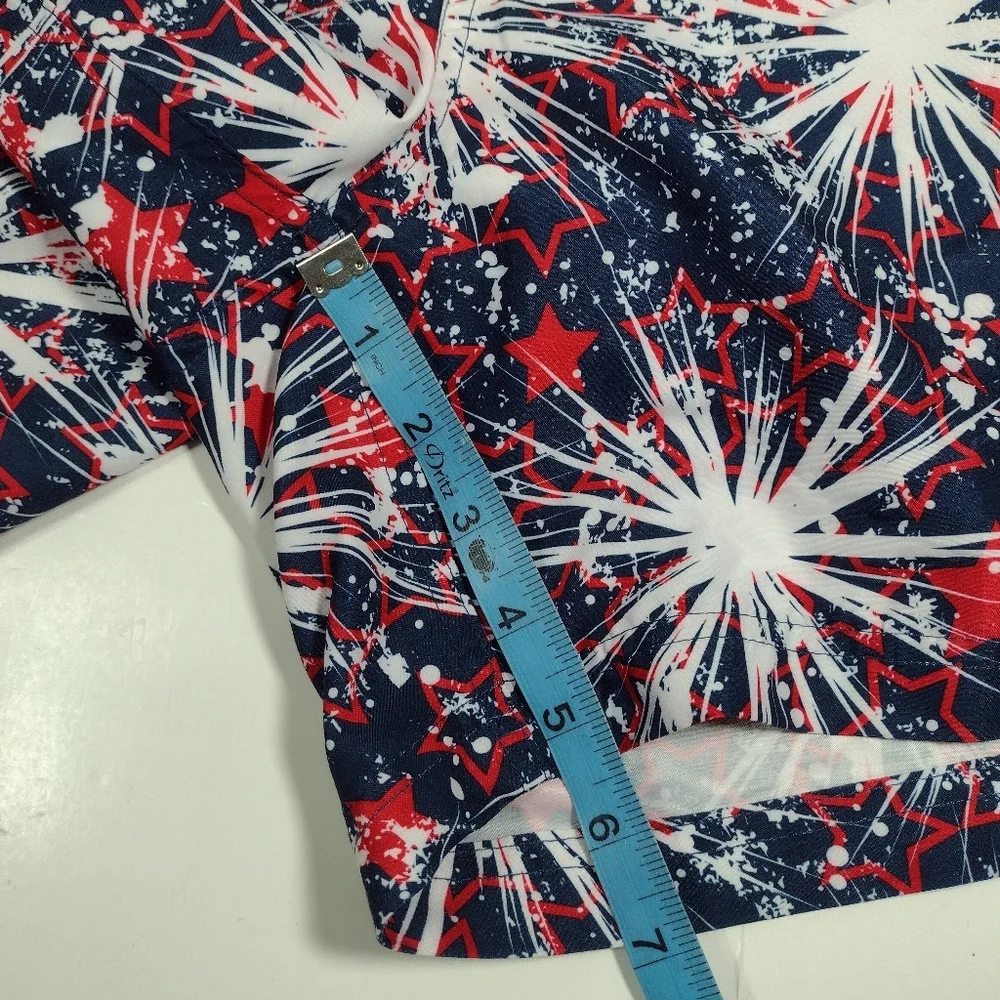 George Men's Navy Red White Firework Print Swim Shorts Size (2X)